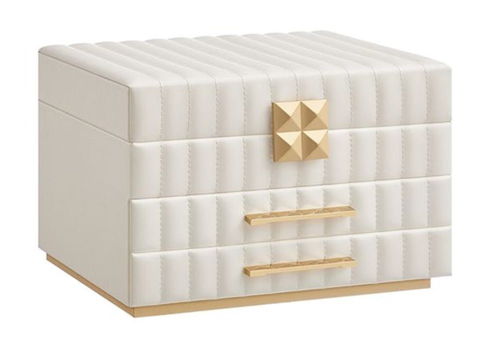 Songmics Home Anah Collection Κουτί Αποθήκευσης Κοσμημάτων με 3 Επίπεδα και Καθρέπτη - Cloud White - JBC183W01