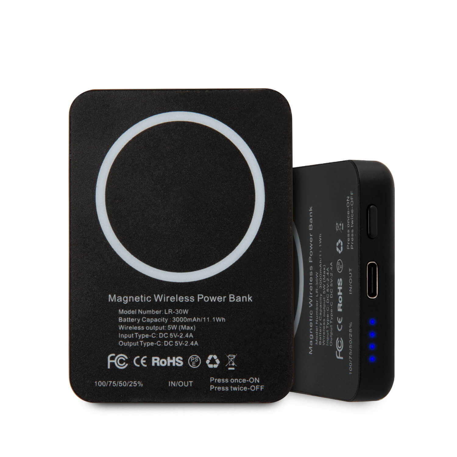 Karl Lagerfeld Induction Powerbank MagSafe - 3000 mAh - Black - KLPBMSOIBK