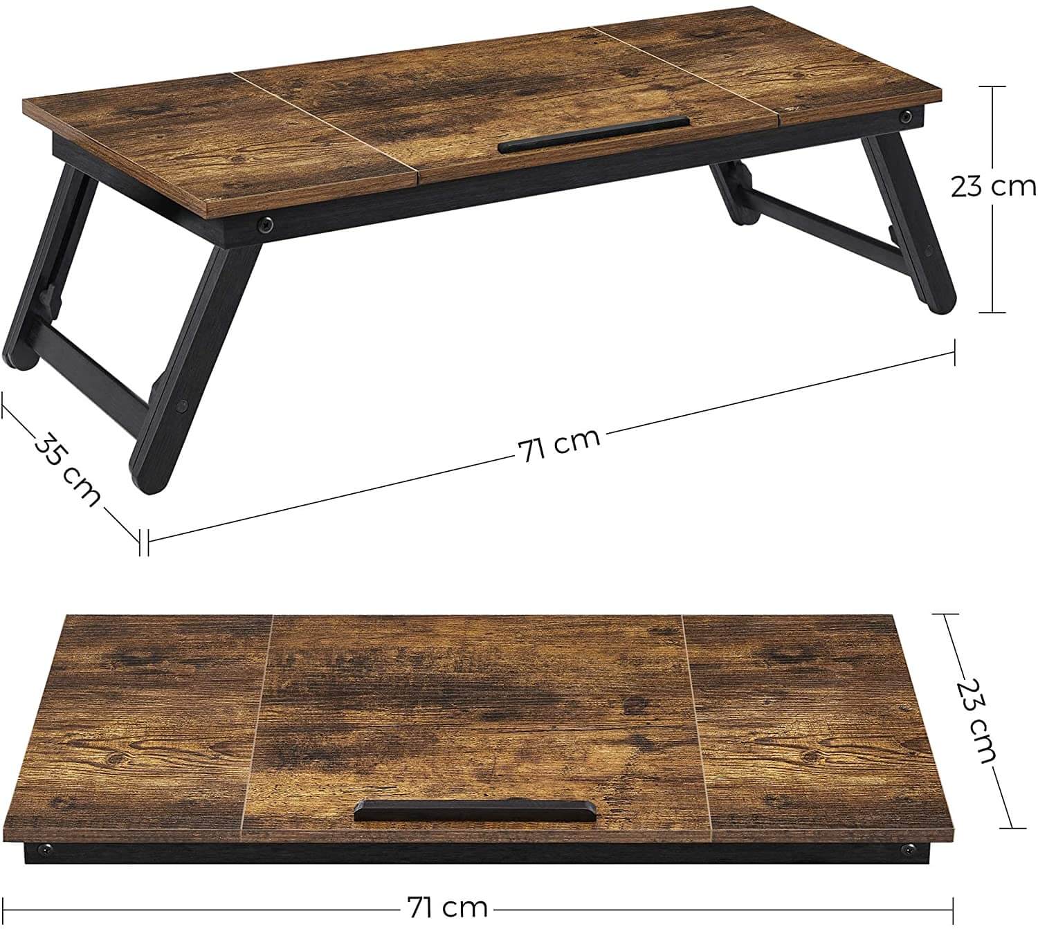 Songmics Τραπεζάκι για Φορητό Υπολογιστή με Πτυσσόμενη Βάση - Brown - LLD110B01