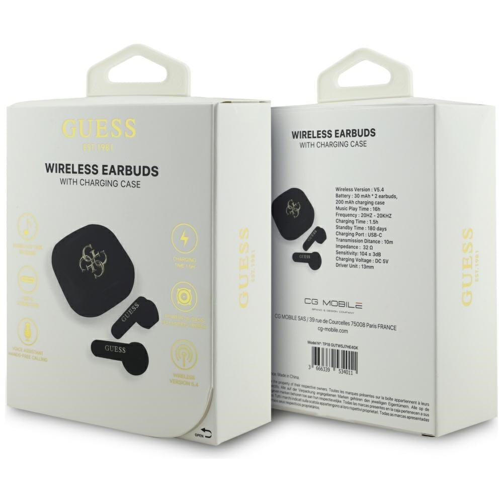 Guess Ασύρματα Bluetooth ακουστικά για Κλήσεις / Μουσική - 4G Metal Logo - Black