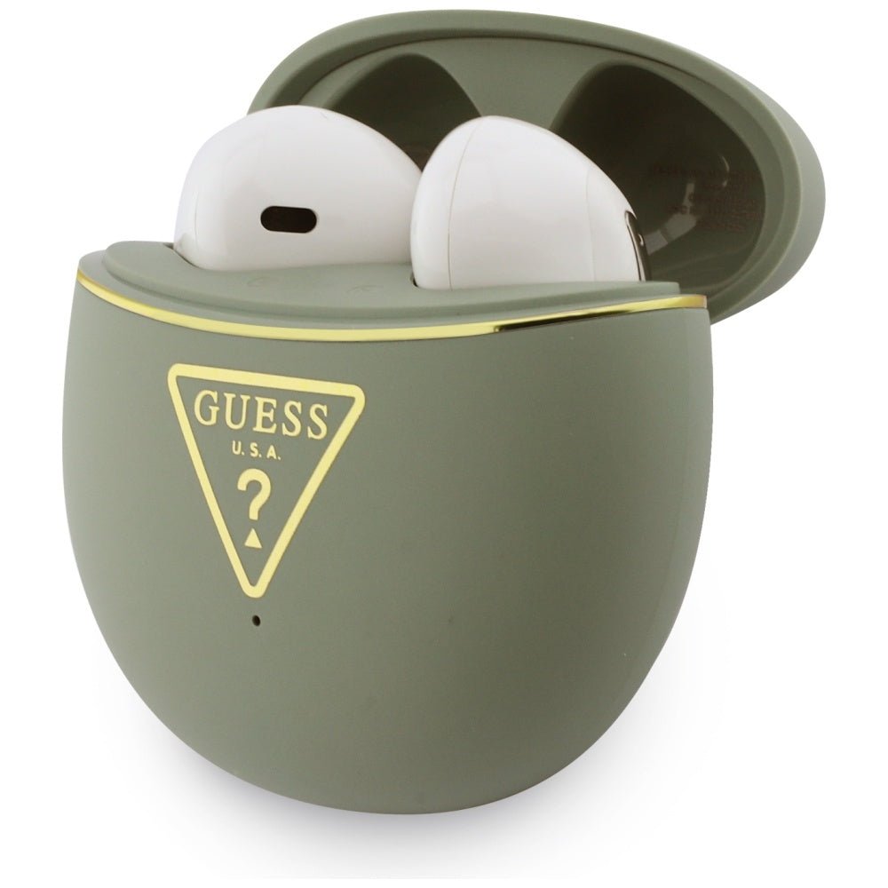 Guess Ασύρματα Bluetooth Aκουστικά για Κλήσεις / Μουσική - Gold Line Triangle - Khaki