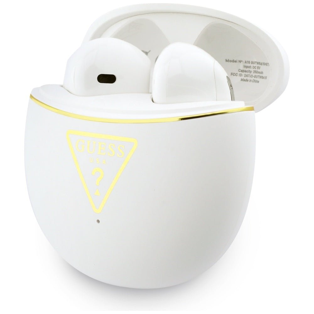 Guess Ασύρματα Bluetooth Aκουστικά για Κλήσεις / Μουσική - Gold Line Triangle - White