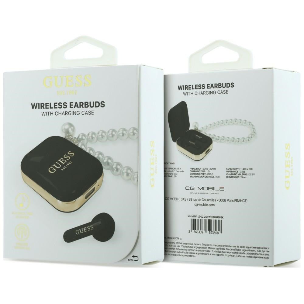 Guess Ασύρματα Bluetooth Ακουστικά για Κλήσεις / Μουσική - Pearl Strap TWS - Black