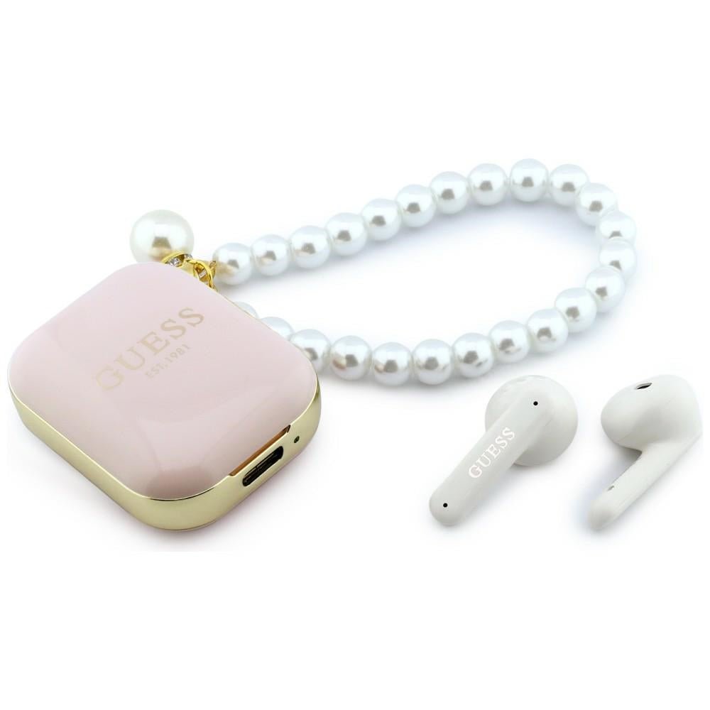 Guess Ασύρματα Bluetooth Ακουστικά για Κλήσεις / Μουσική - Pearl Strap TWS - Pink