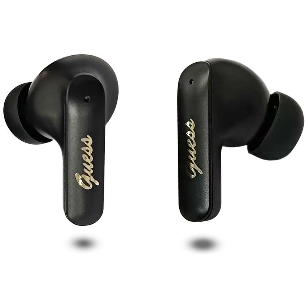 Guess Ασύρματα Bluetooth ακουστικά για Κλήσεις / Μουσική - Script Metal Logo TWS - Black