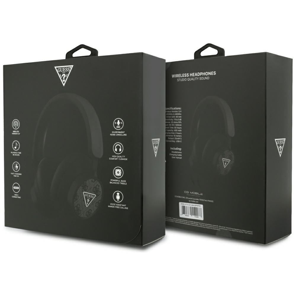 Guess Ασύρματα Bluetooth Ακουστικά - Over - Ear 4G Triangle Logo - Black