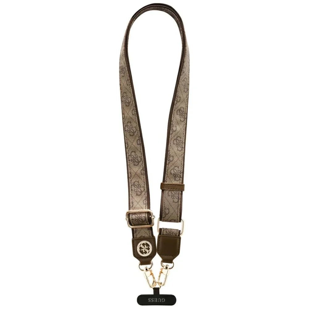Guess CBDY 4G Tether Patch Strass Metal Logo - Universal Λουράκι για Θήκη Κινητού - Brown