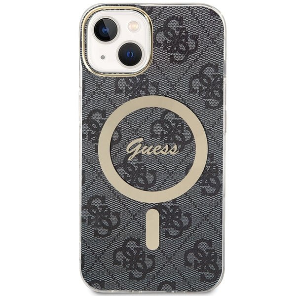 Guess iPhone 15 Plus / 14 Plus Σκληρή Θήκη με Πλαίσιο Σιλικόνης και MagSafe - IML 4G MagSafe - Black