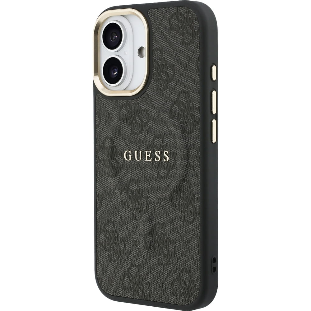 Guess iPhone 17 - 4G PU Classic Logo MagSafe - Σκληρή Θήκη με Πλαίσιο Σιλικόνης και Επένδυση Οικολογικού Δέρματος - Black - GUHMP17SP4MSEGCK