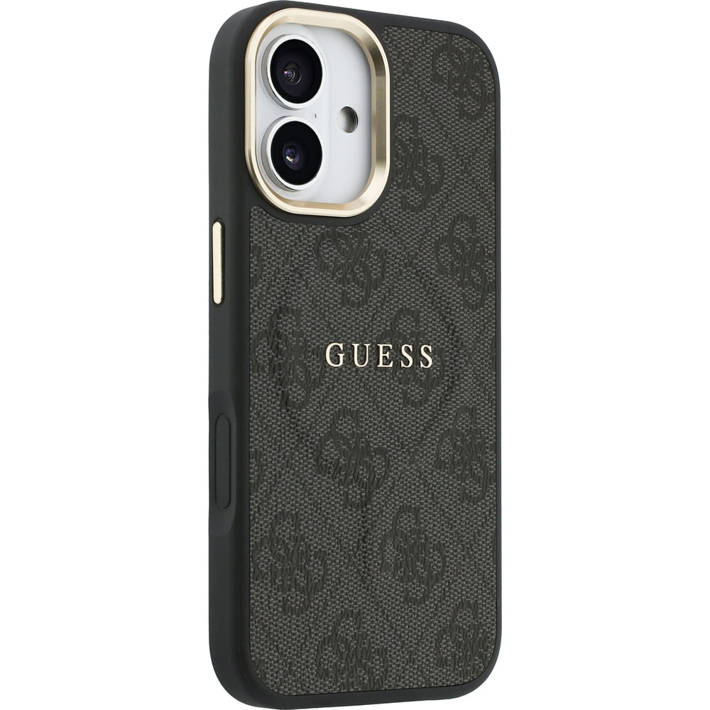 Guess iPhone 17 - 4G PU Classic Logo MagSafe - Σκληρή Θήκη με Πλαίσιο Σιλικόνης και Επένδυση Οικολογικού Δέρματος - Black - GUHMP17SP4MSEGCK