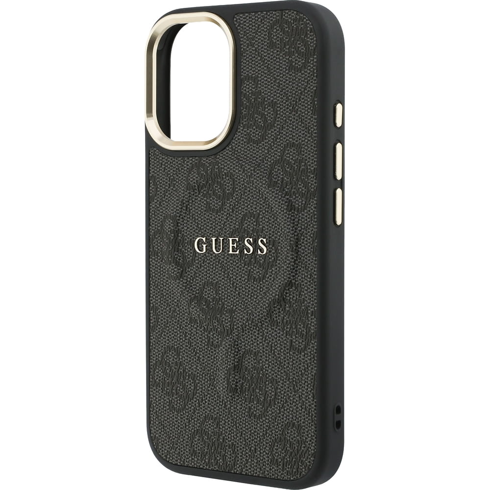 Guess iPhone 17 - 4G PU Classic Logo MagSafe - Σκληρή Θήκη με Πλαίσιο Σιλικόνης και Επένδυση Οικολογικού Δέρματος - Black - GUHMP17SP4MSEGCK