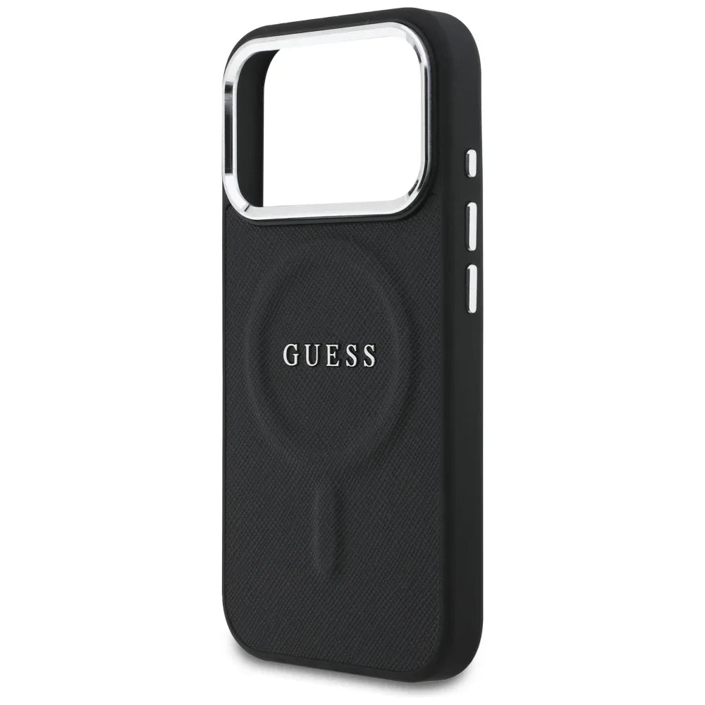 Guess iPhone 17 Pro - Classic Logo MagSafe - Σκληρή Θήκη με Επένδυση Οικολογικού Δέρματος - Black