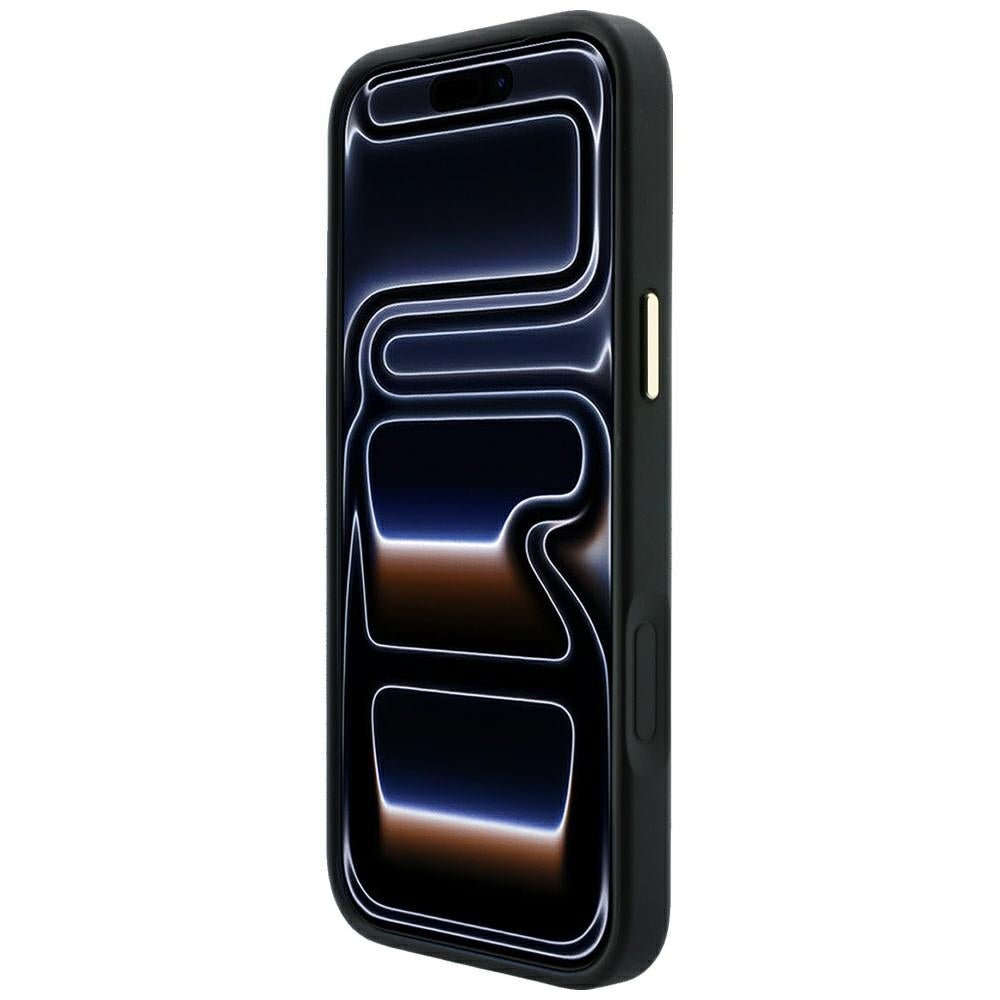 Guess iPhone 17 Pro / iPhone 18 Pro - Σκληρή Θήκη με Πλαίσιο Σιλικόνης και Επένδυση Οικολογικού Δέρματος - Embossed 4G Classic MagSafe - Black - GUHMP18LP4MSEGCK