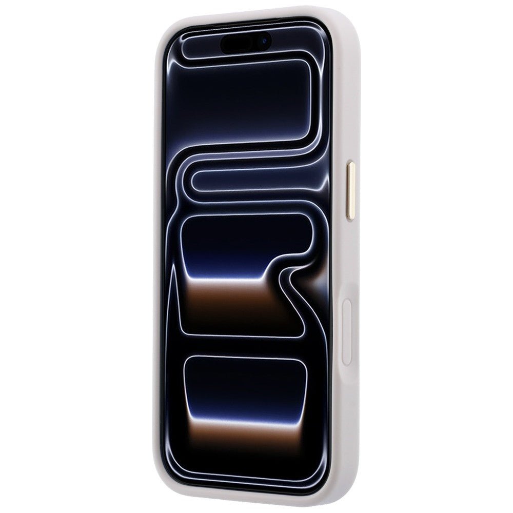 Guess iPhone 17 Pro / iPhone 18 Pro - Σκληρή Θήκη με Πλαίσιο Σιλικόνης και Επένδυση Συνθετικού Δέρματος - 4G with Stripe Round and Classic Logos MagSafe - Pink