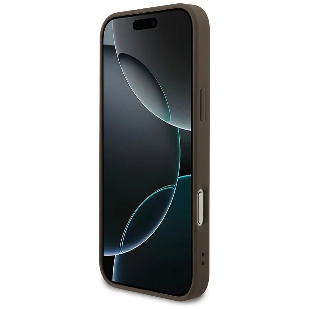 Guess iPhone 17 Pro Max - 4G Small Classic Logo MagSafe - Σκληρή Θήκη με Πλαίσιο Σιλικόνης και Επένδυση Συνθετικού Δέρματος - Brown
