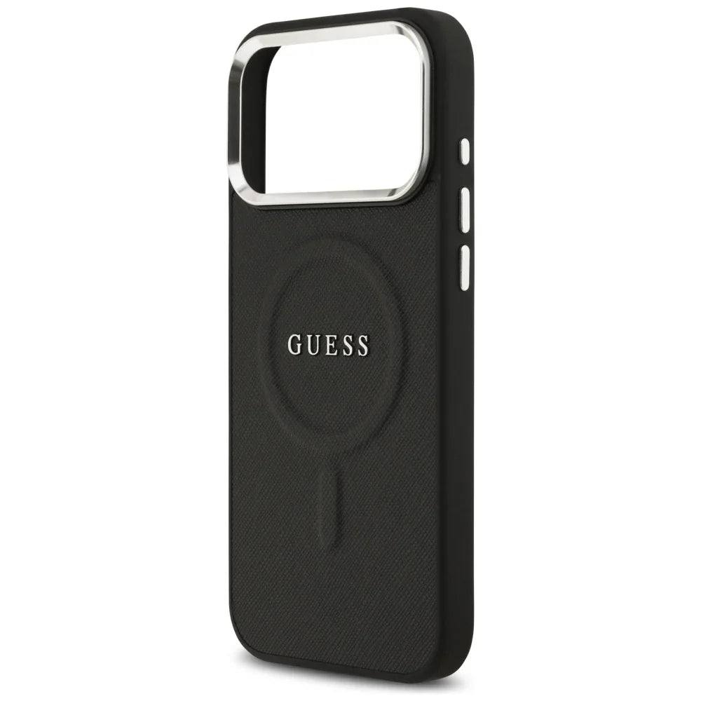 Guess iPhone 17 Pro Max - Classic Logo MagSafe - Σκληρή Θήκη με Επένδυση Οικολογικού Δέρματος - Black