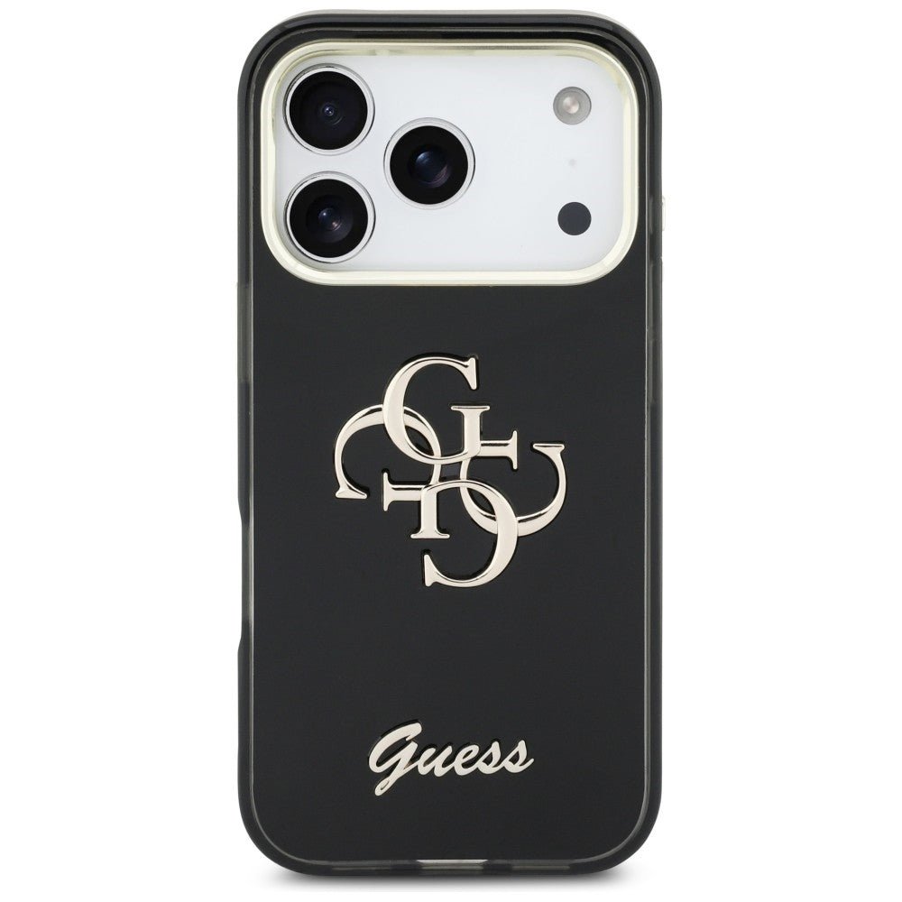 Guess iPhone 17 Pro Max - Σκληρή Θήκη με Πλαίσιο Σιλικόνης - IML 4G Script Metal - Black