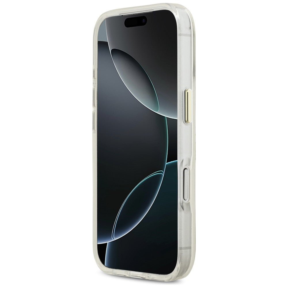Guess iPhone 17 Pro Max - Σκληρή Θήκη με Πλαίσιο Σιλικόνης - IML Shell Script Metal MagSafe - White