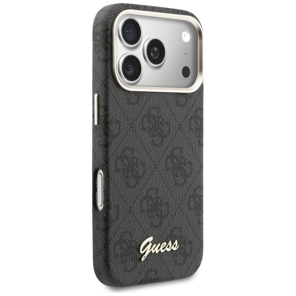 Guess iPhone 17 Pro Max - Σκληρή Θήκη με Πλαίσιο Σιλικόνης και MagSafe - 4G Script MagSafe - Black