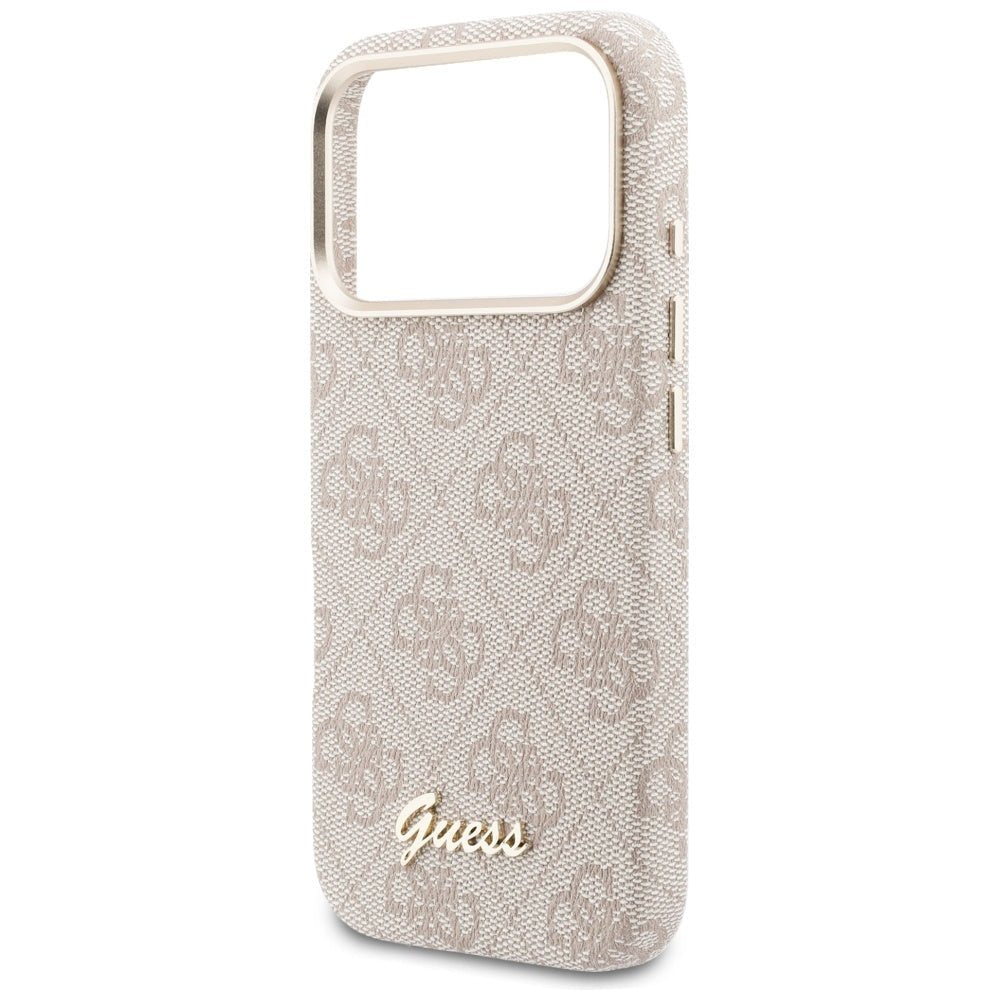 Guess iPhone 17 Pro Max - Σκληρή Θήκη με Πλαίσιο Σιλικόνης και MagSafe - 4G Script MagSafe - Pink