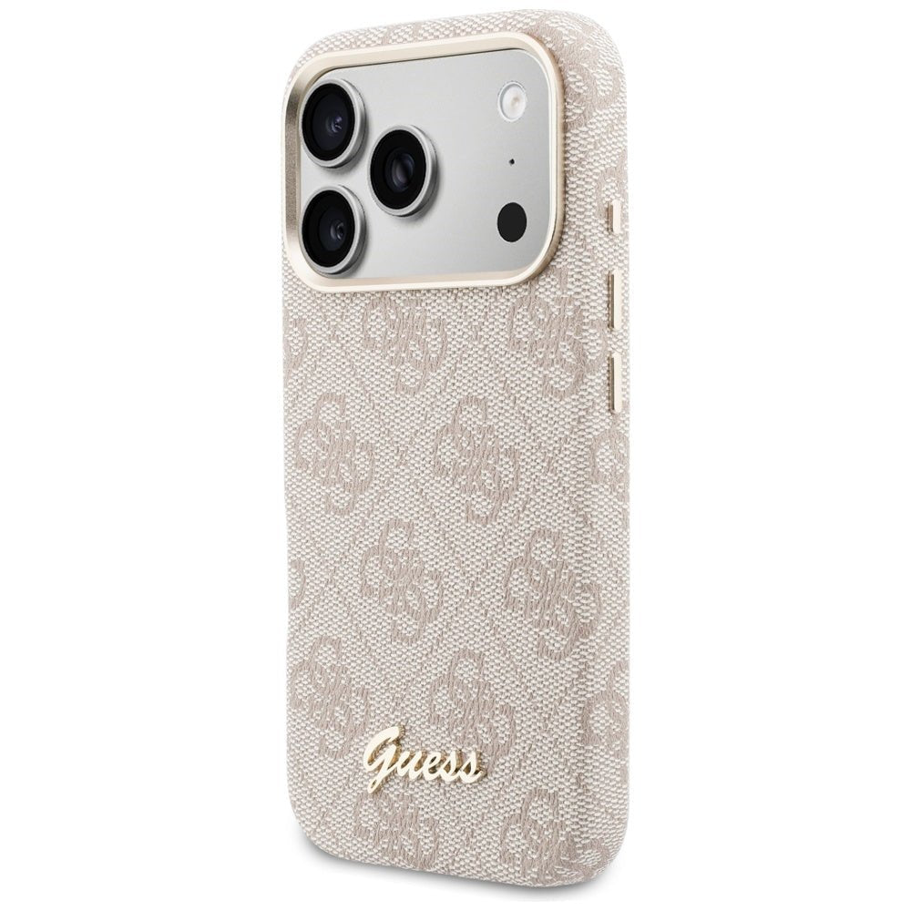 Guess iPhone 17 Pro Max - Σκληρή Θήκη με Πλαίσιο Σιλικόνης και MagSafe - 4G Script MagSafe - Pink