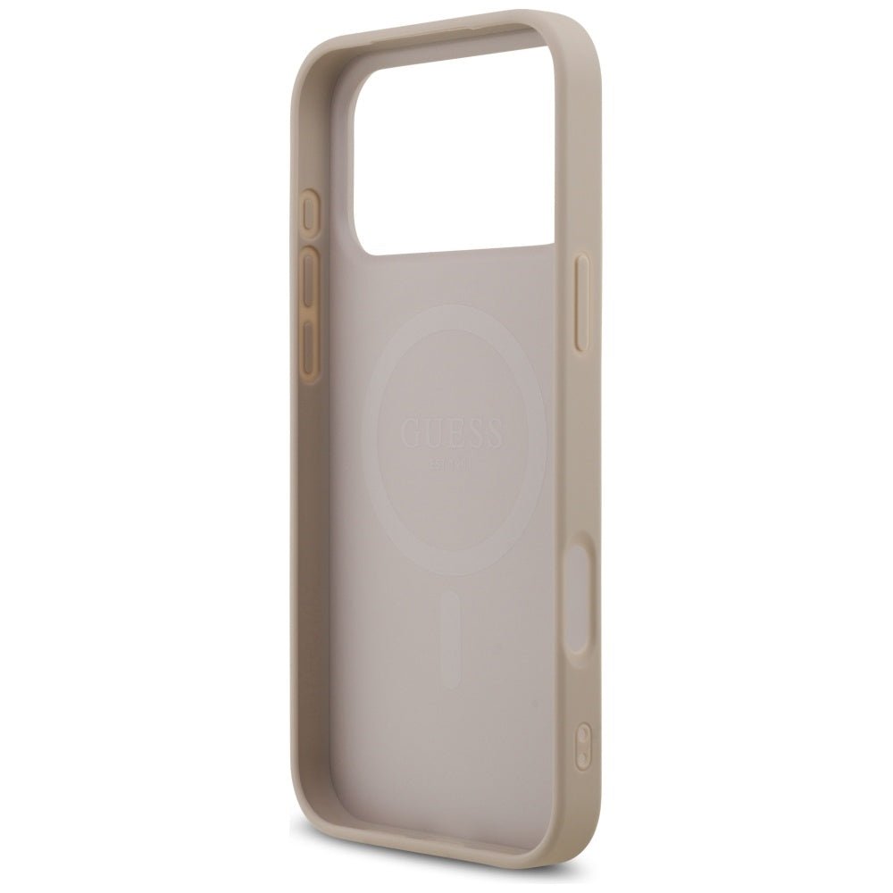 Guess iPhone 17 Pro Max - Θήκη με Επένδυση Συνθετικού Δέρματος - 4G Printed Stripes MagSafe - Pink