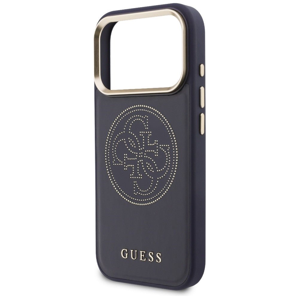 Guess iPhone 17 Pro Max - Θήκη με Επένδυση Συνθετικού Δέρματος - Perforated 4G MagSafe - Blue