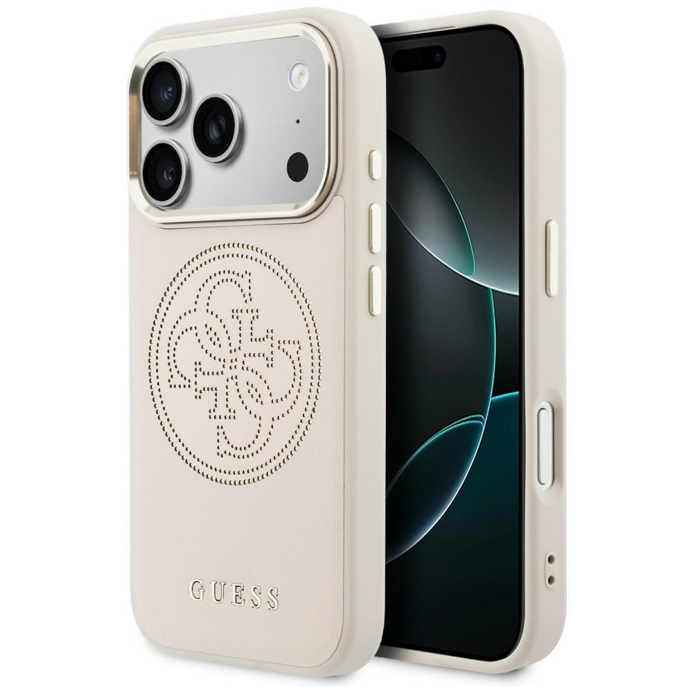 Guess iPhone 17 Pro Max - Θήκη με Επένδυση Συνθετικού Δέρματος - Perforated 4G MagSafe - Pink