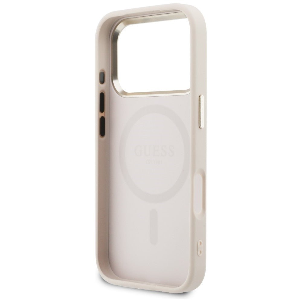 Guess iPhone 17 Pro Max - Θήκη με Επένδυση Συνθετικού Δέρματος - Perforated 4G MagSafe - Pink