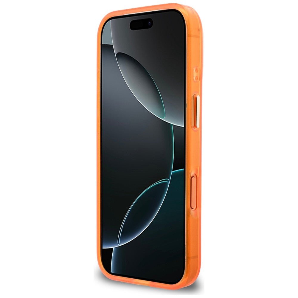 Guess iPhone 17 Pro - Σκληρή Θήκη με Πλαίσιο Σιλικόνης - IML 4G Script Metal - Orange