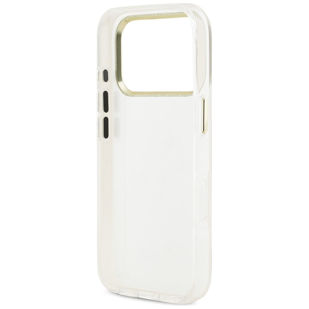 Guess iPhone 17 Pro - Σκληρή Θήκη με Πλαίσιο Σιλικόνης - IML 4G Script Metal - White