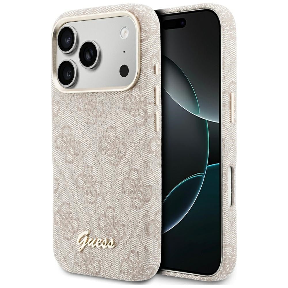 Guess iPhone 17 Pro - Σκληρή Θήκη με Πλαίσιο Σιλικόνης και MagSafe - 4G Script MagSafe - Pink
