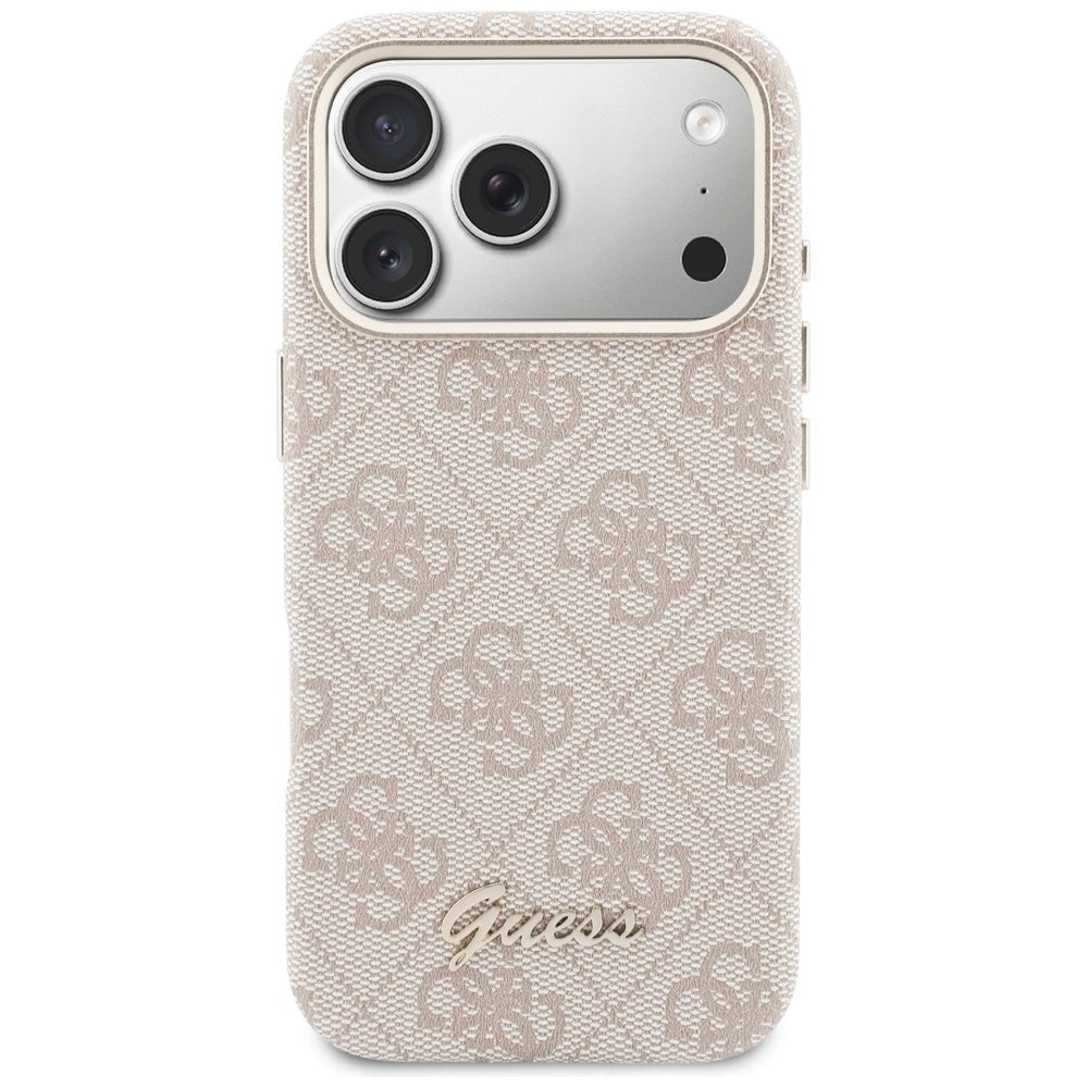 Guess iPhone 17 Pro - Σκληρή Θήκη με Πλαίσιο Σιλικόνης και MagSafe - 4G Script MagSafe - Pink