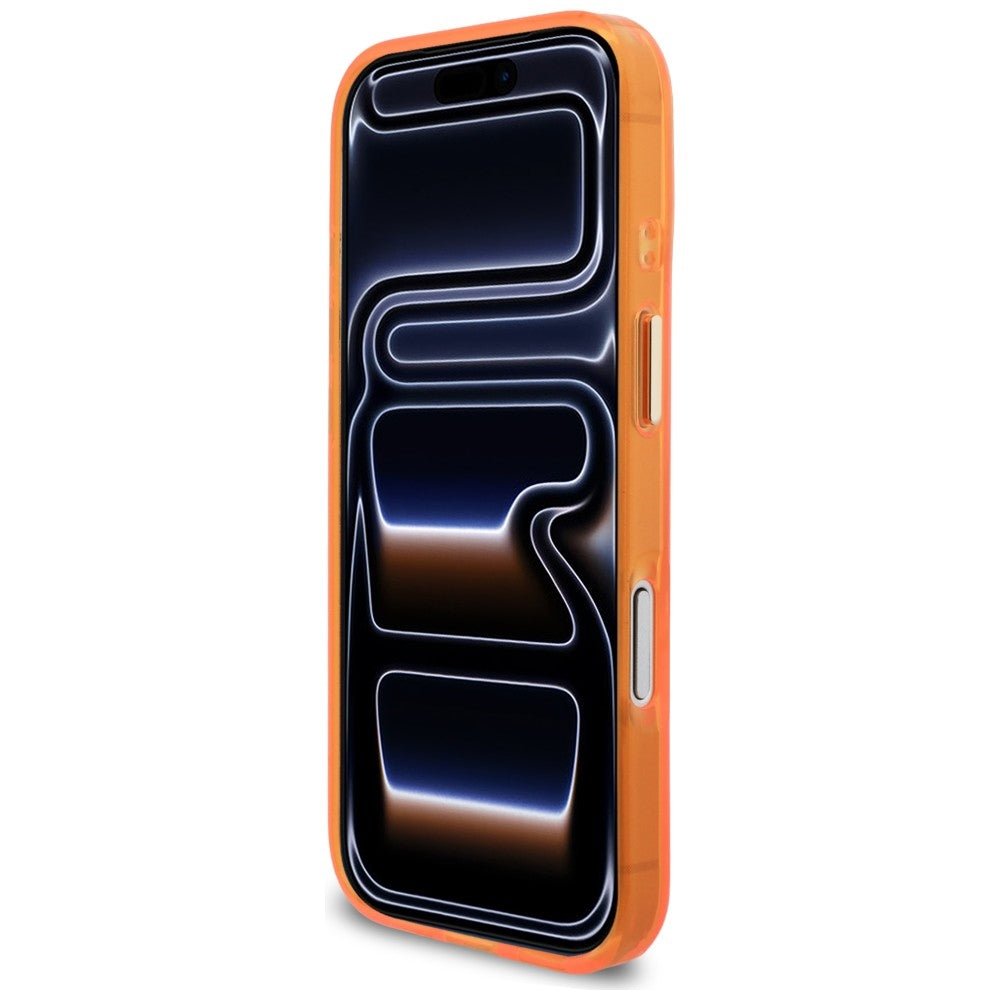 Guess iPhone 17 Pro - Σκληρή Θήκη με Πλαίσιο Σιλικόνης και MagSafe - IML Script Metal MagSafe - Orange