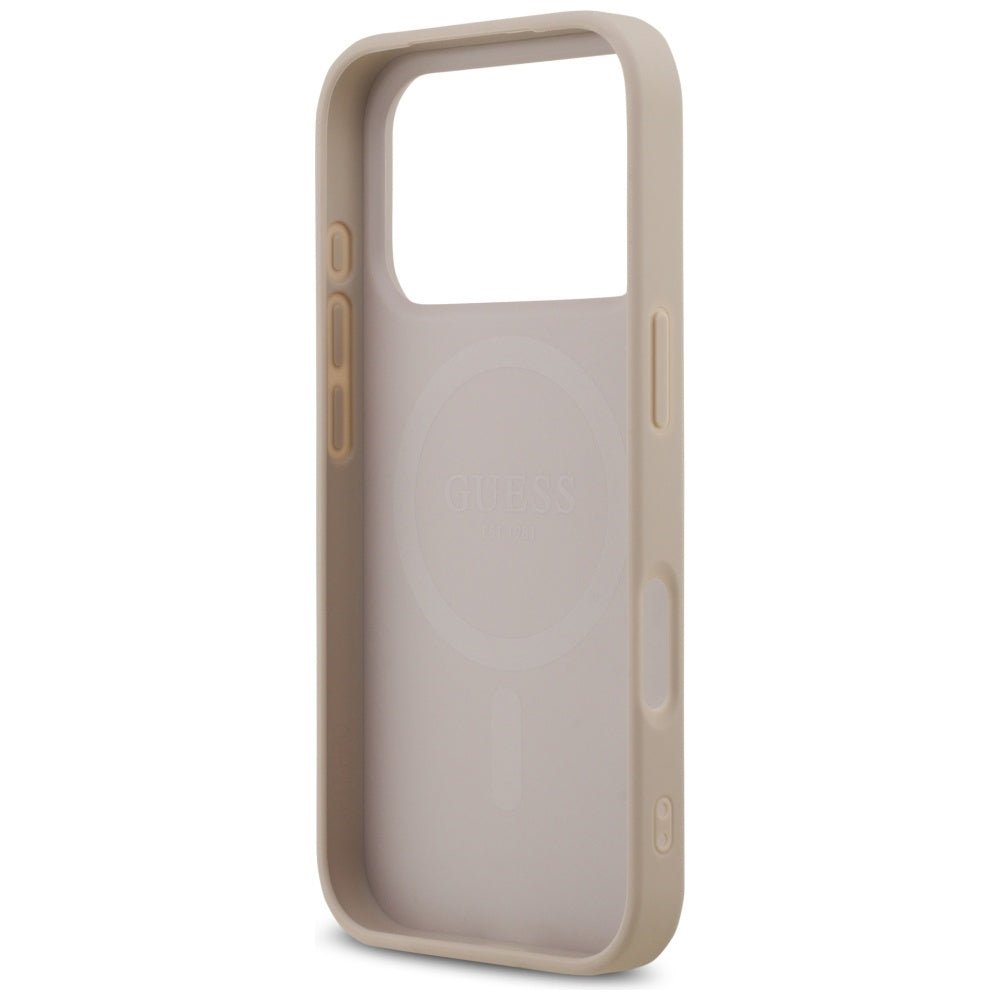 Guess iPhone 17 Pro - Θήκη με Επένδυση Συνθετικού Δέρματος - 4G Printed Stripes MagSafe - Pink
