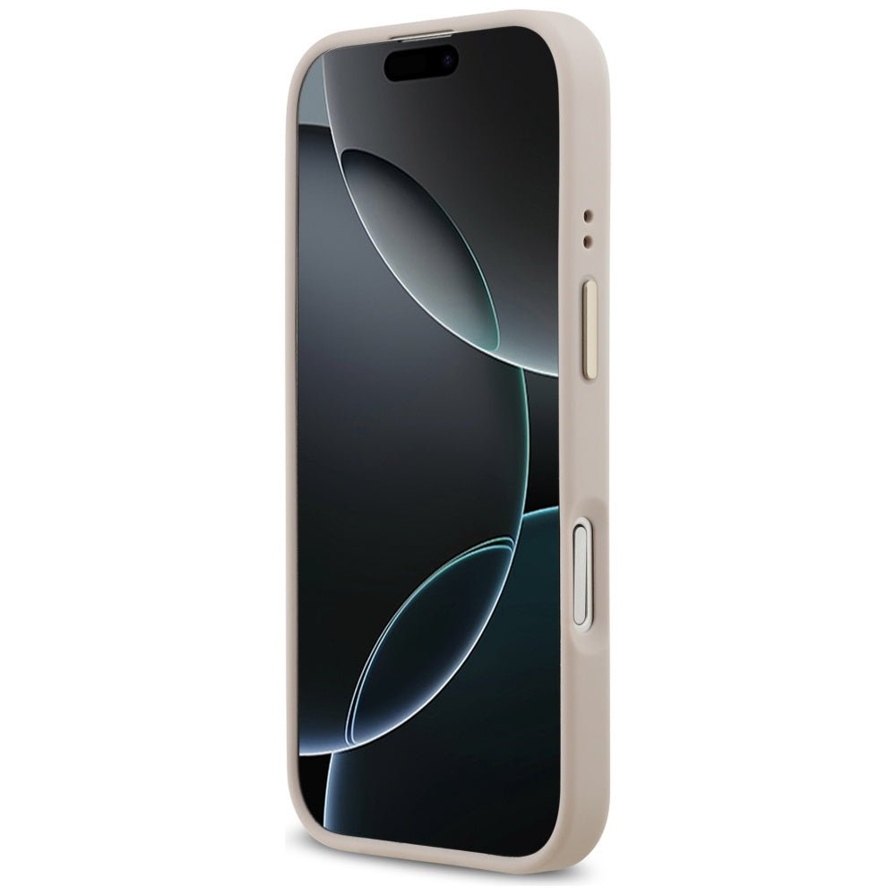 Guess iPhone 17 Pro - Θήκη με Επένδυση Συνθετικού Δέρματος και MagSafe - 4G Logo Plate - Pink