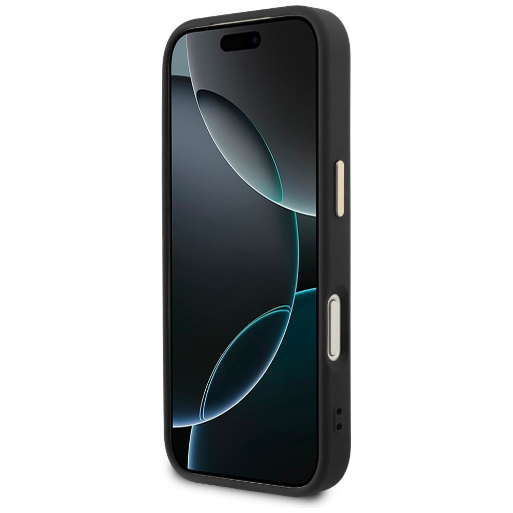Guess iPhone 17 Pro - Θήκη με Επένδυση Συνθετικού Δέρματος - Perforated 4G MagSafe - Black