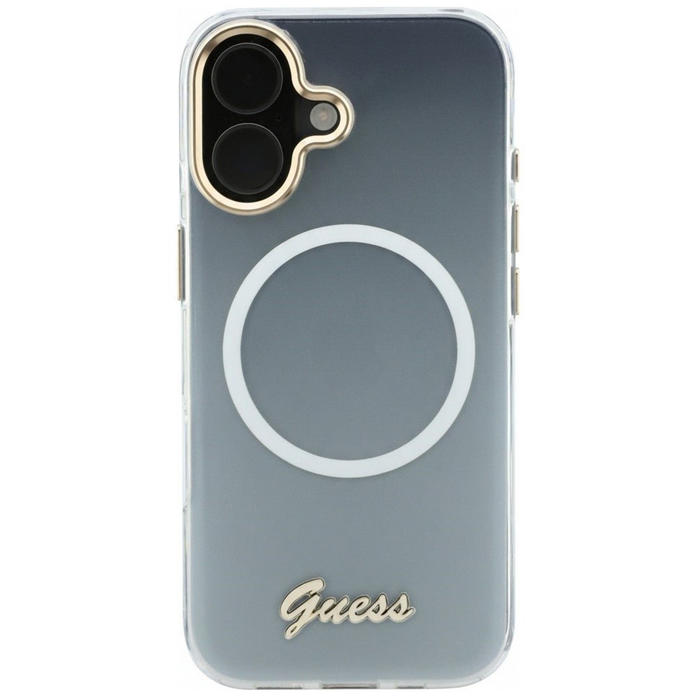 Guess iPhone 17 - Σκληρή Θήκη με Πλαίσιο Σιλικόνης - IML Gradient Script Metal MagSafe - White
