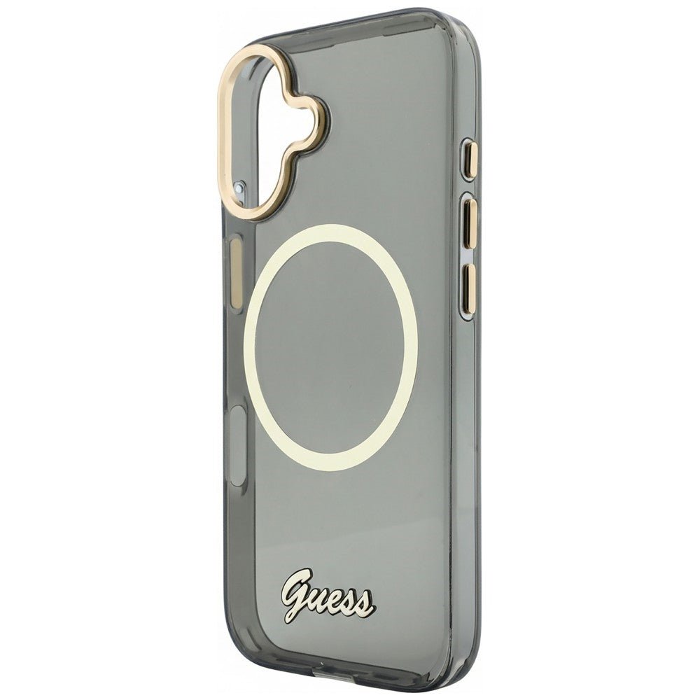 Guess iPhone 17 - Σκληρή Θήκη με Πλαίσιο Σιλικόνης - IML Script Metal MagSafe - Black
