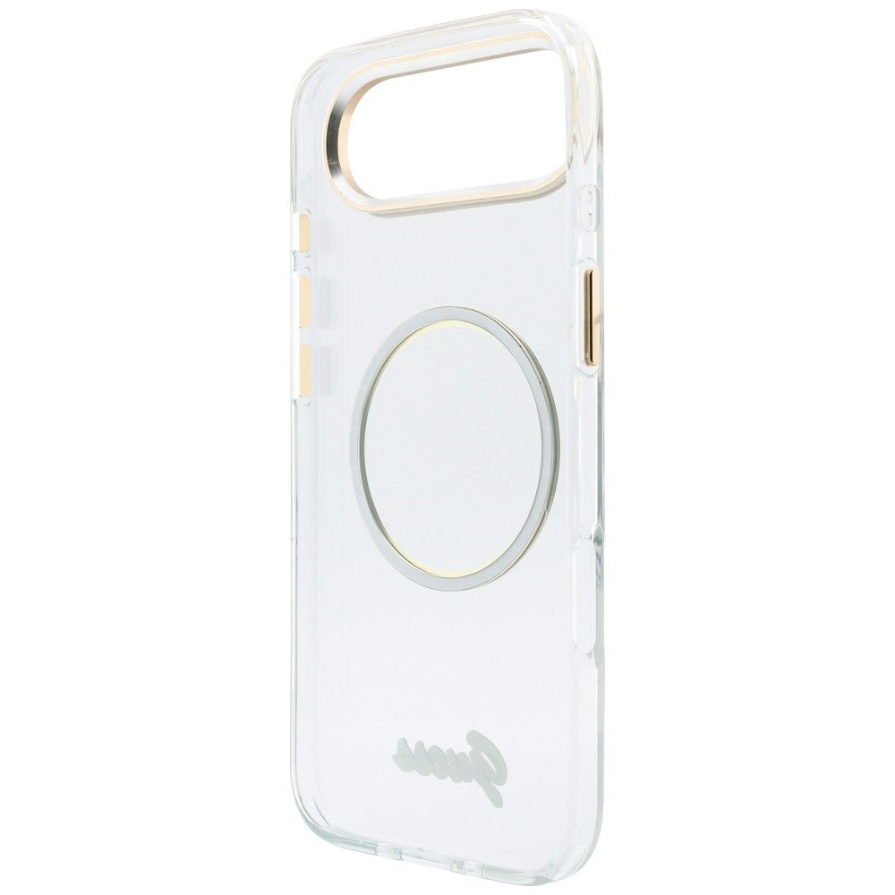 Guess iPhone Air - Σκληρή Θήκη με Πλαίσιο Σιλικόνης και MagSafe - IML Script Metal MagSafe - Clear