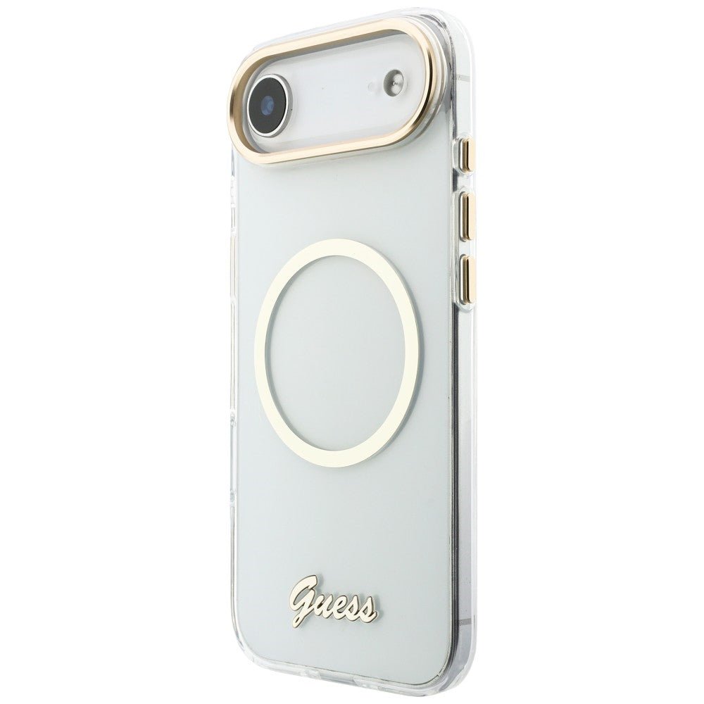 Guess iPhone Air - Σκληρή Θήκη με Πλαίσιο Σιλικόνης και MagSafe - IML Script Metal MagSafe - Clear