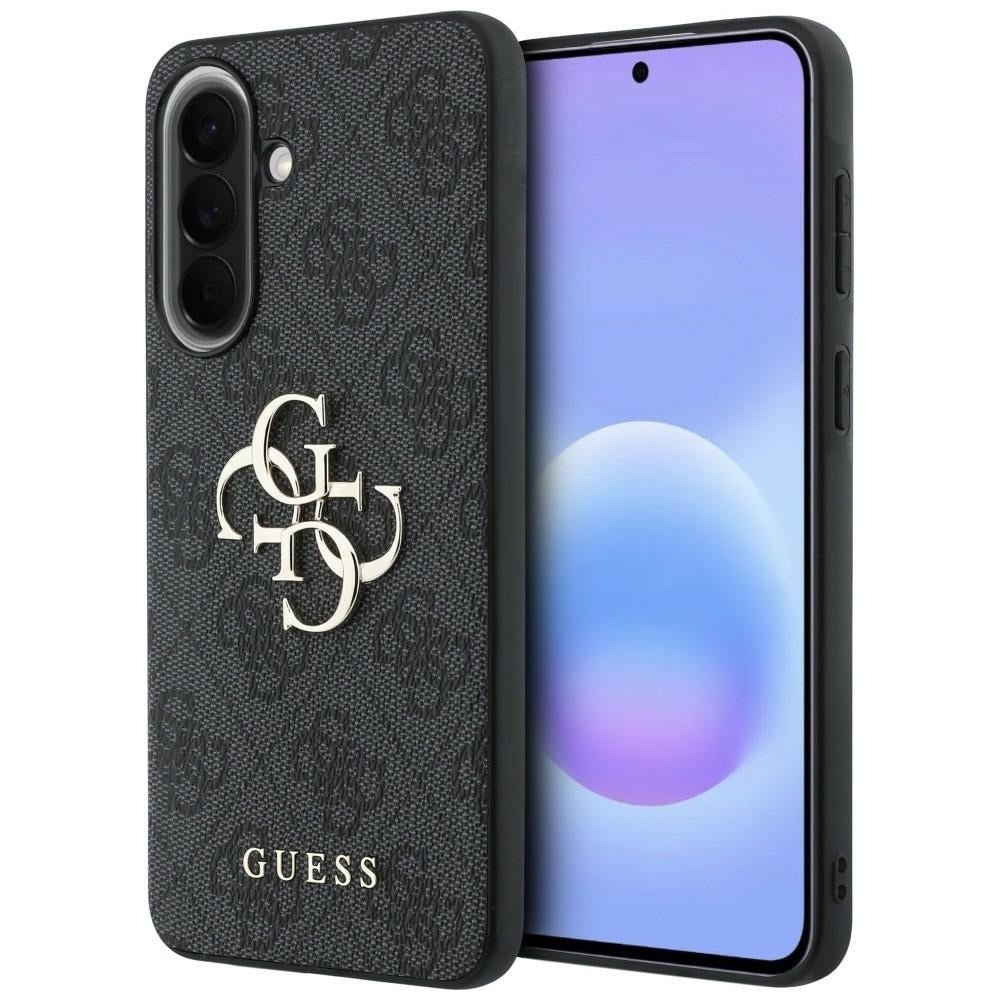 Guess Samsung Galaxy A37 5G - 4G Big Metal Logo - Θήκη με Επένδυση Συνθετικού Δέρματος - Black