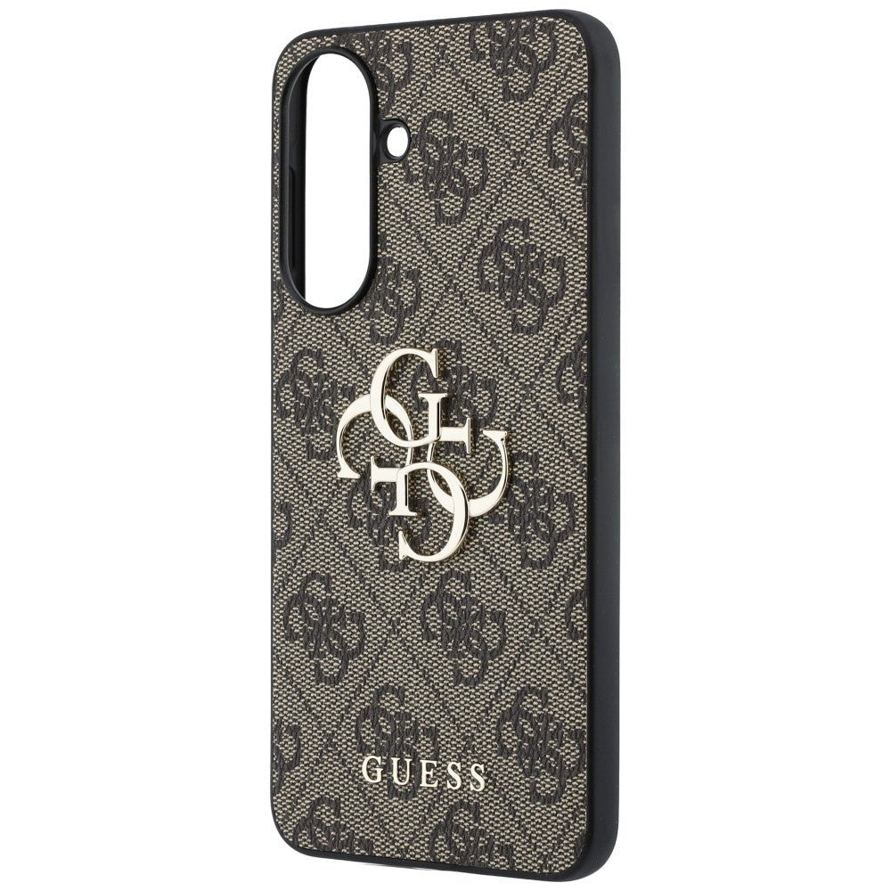 Guess Samsung Galaxy A37 5G - 4G Big Metal Logo - Θήκη με Επένδυση Συνθετικού Δέρματος - Brown