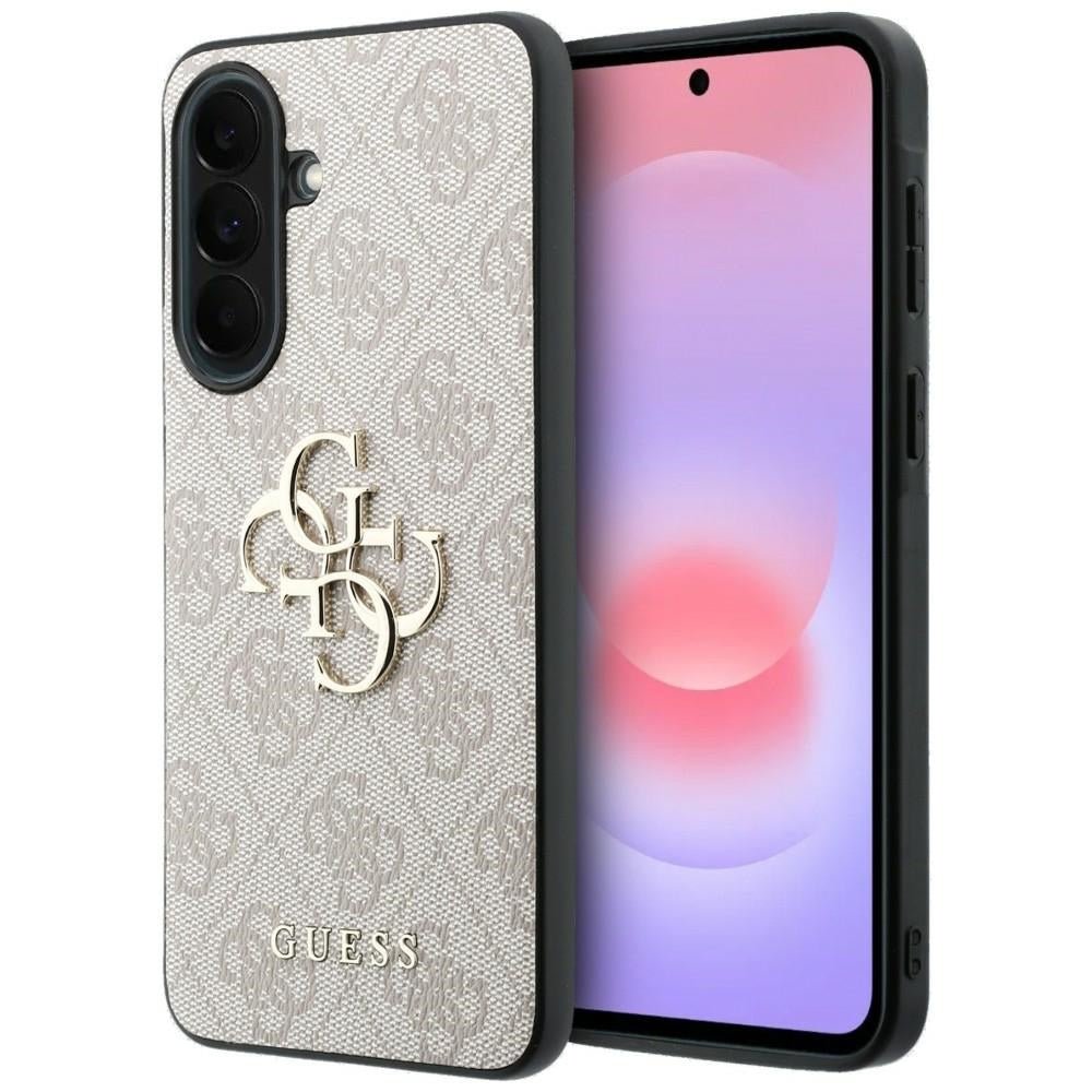 Guess Samsung Galaxy A37 5G - 4G Big Metal Logo - Θήκη με Επένδυση Συνθετικού Δέρματος - Pink