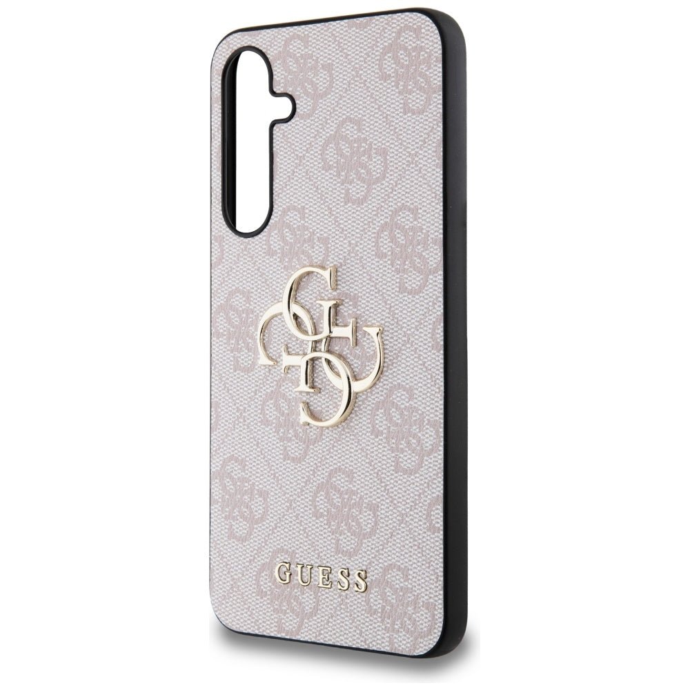 Guess Samsung Galaxy A55 5G - 4G Big Metal Logo - Θήκη με Επένδυση Συνθετικού Δέρματος - Pink - GUHCSA554GMGGR