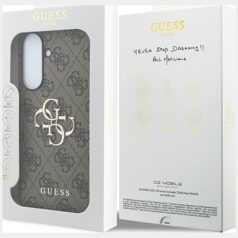 Guess Samsung Galaxy A57 5G - 4G Big Metal Logo - Θήκη με Επένδυση Συνθετικού Δέρματος - Brown
