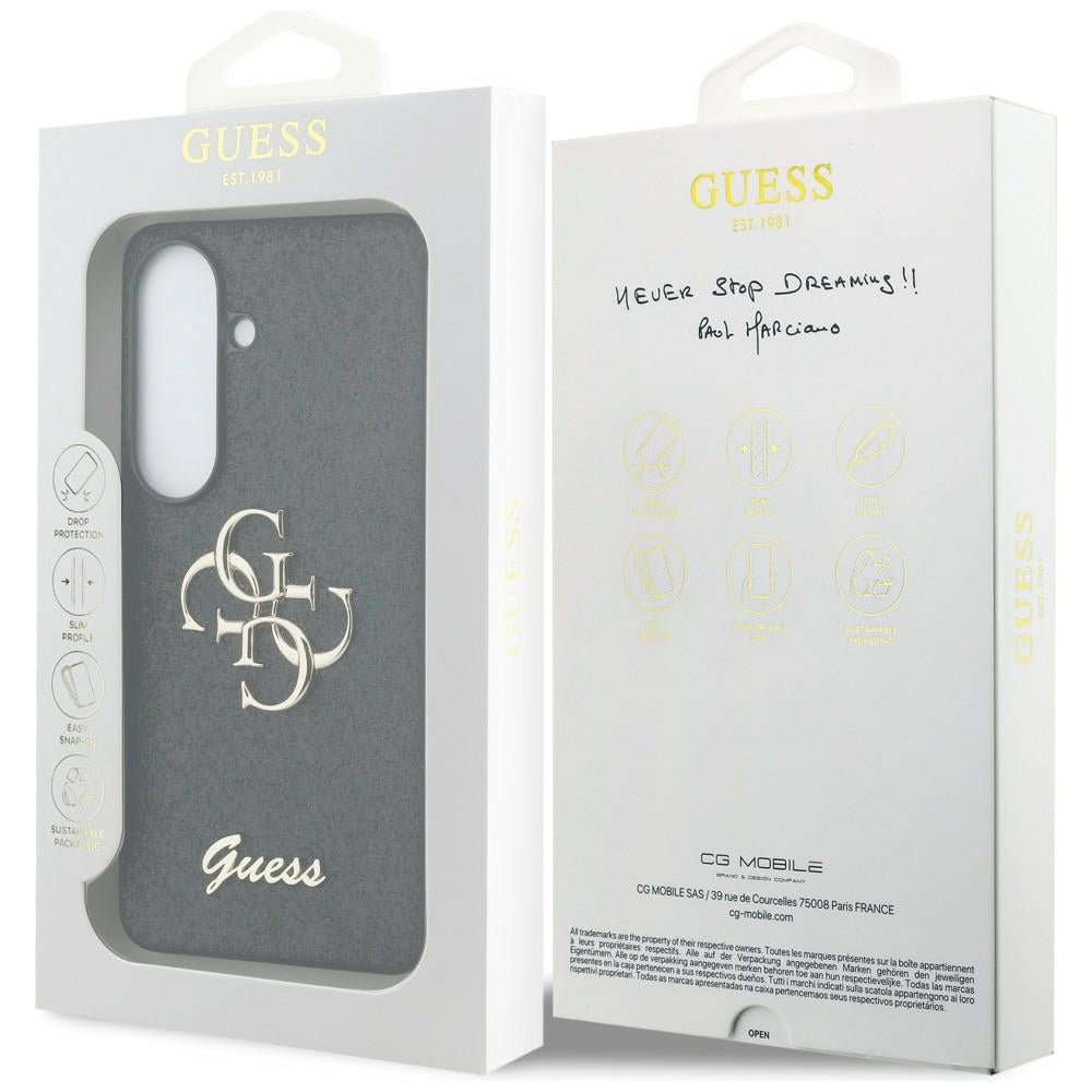 Guess Samsung Galaxy S26 - Σκληρή Θήκη Glitter με Πλαίσιο Σιλικόνης - Fixed Glitter Big 4G - Black