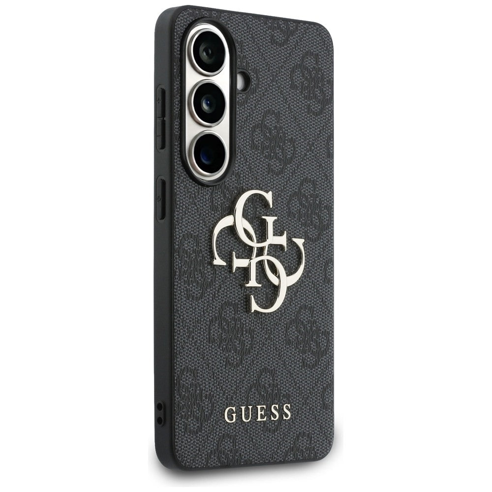 Guess Samsung Galaxy S26 Plus - Σκληρή Θήκη με Πλαίσιο Σιλικόνης και Επένδυση Συνθετικού Δέρματος - 4G Big Metal Logo - Black