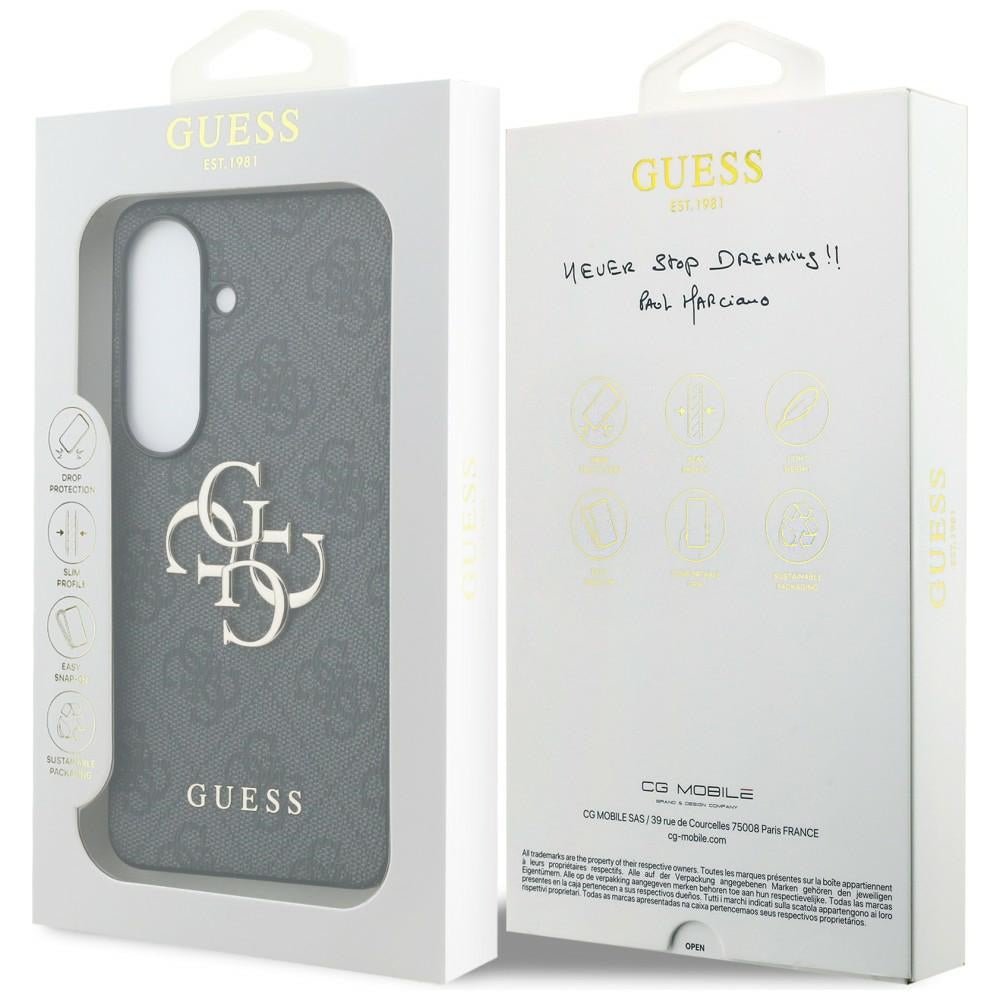 Guess Samsung Galaxy S26 Plus - Σκληρή Θήκη με Πλαίσιο Σιλικόνης και Επένδυση Συνθετικού Δέρματος - 4G Big Metal Logo - Black