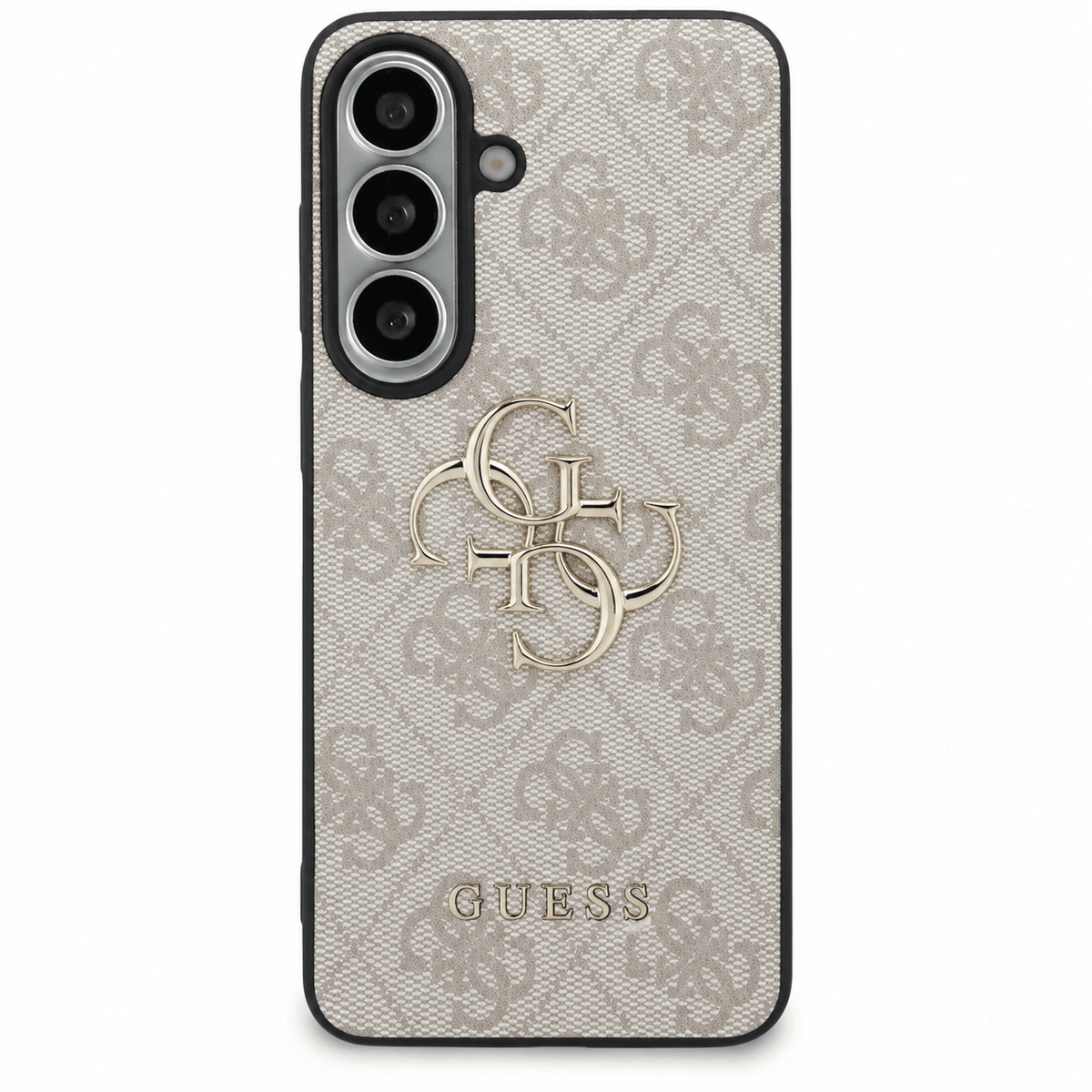 Guess Samsung Galaxy S26 Plus - Σκληρή Θήκη με Πλαίσιο Σιλικόνης και Επένδυση Συνθετικού Δέρματος - 4G Big Metal Logo - Pink